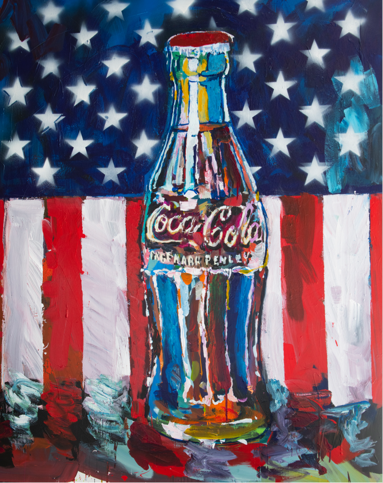 Coke Bottle with flag
