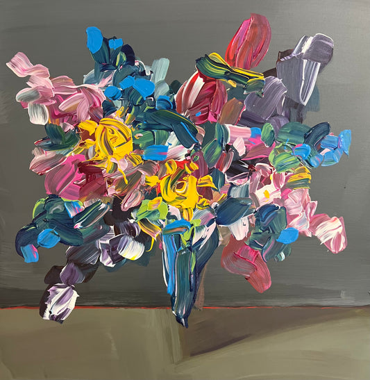 Flower on gray