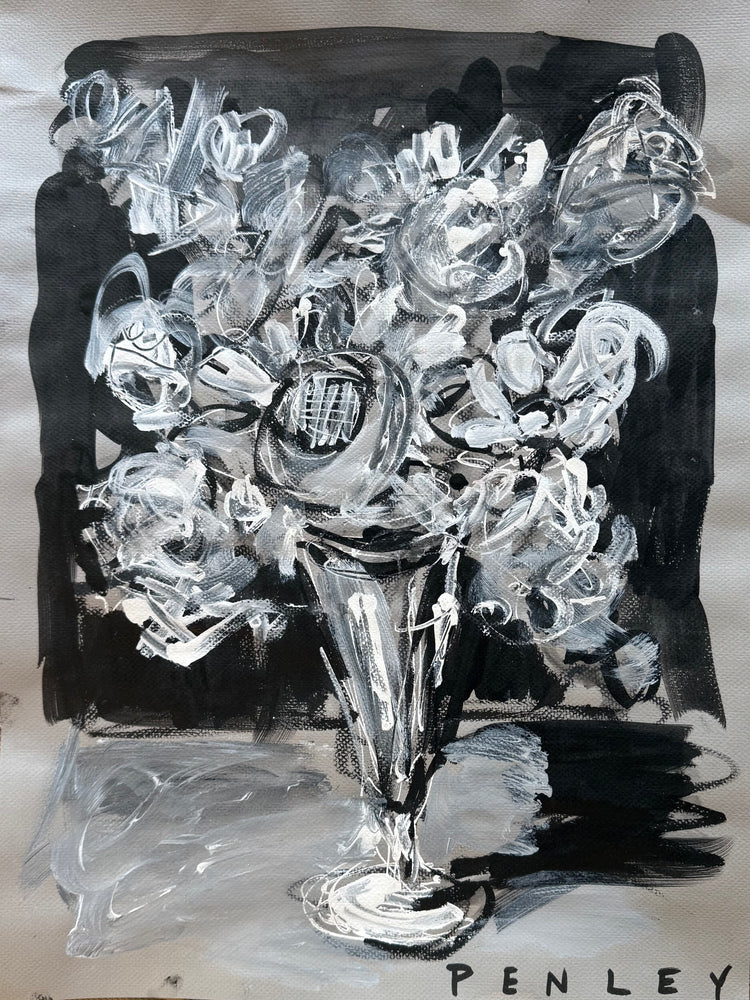Floral on gray