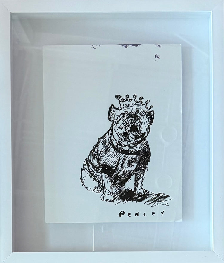 UGA sketch framed in white