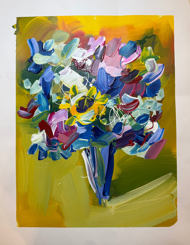 Floral on yellow