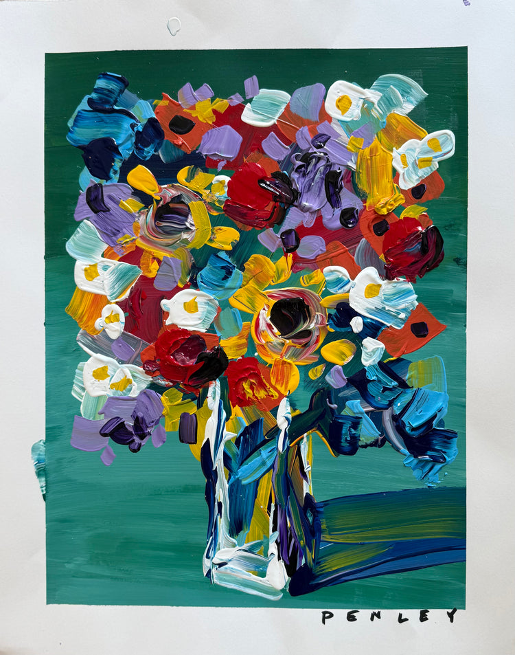 Floral on green