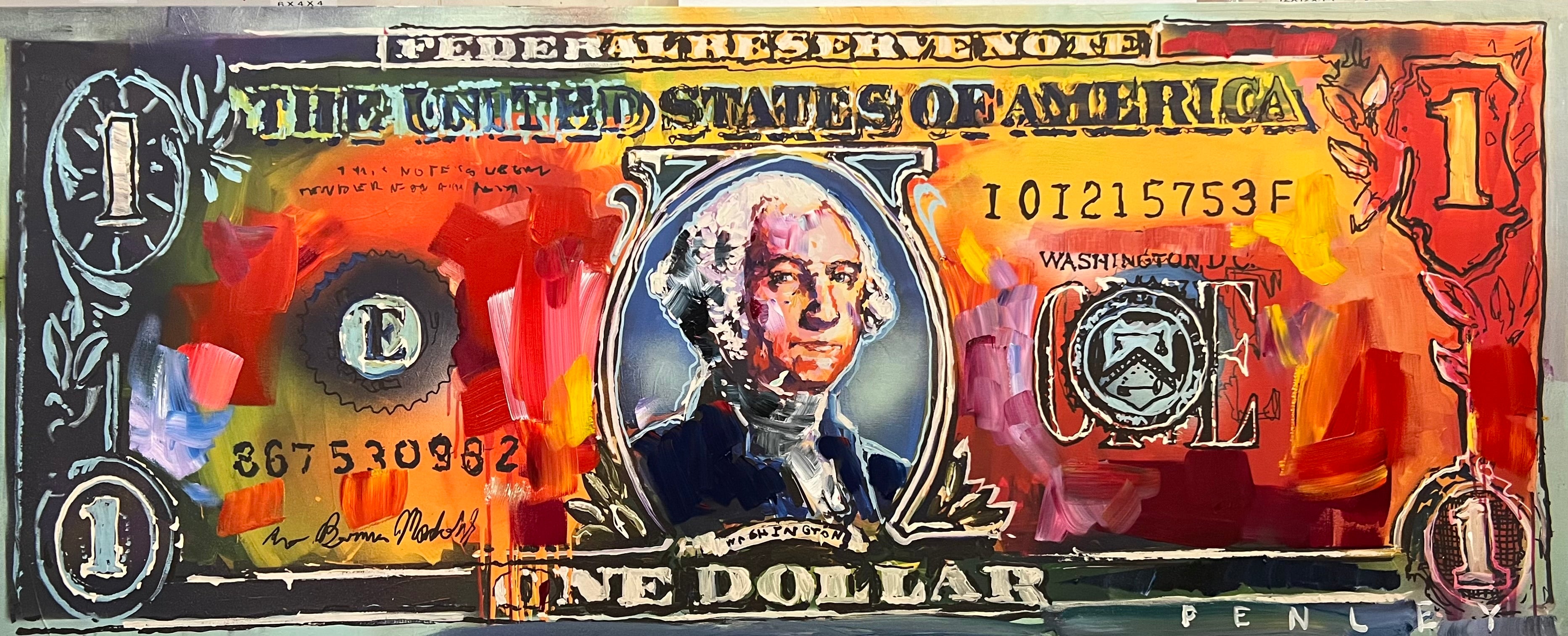 Dollar bill embellished Giclée