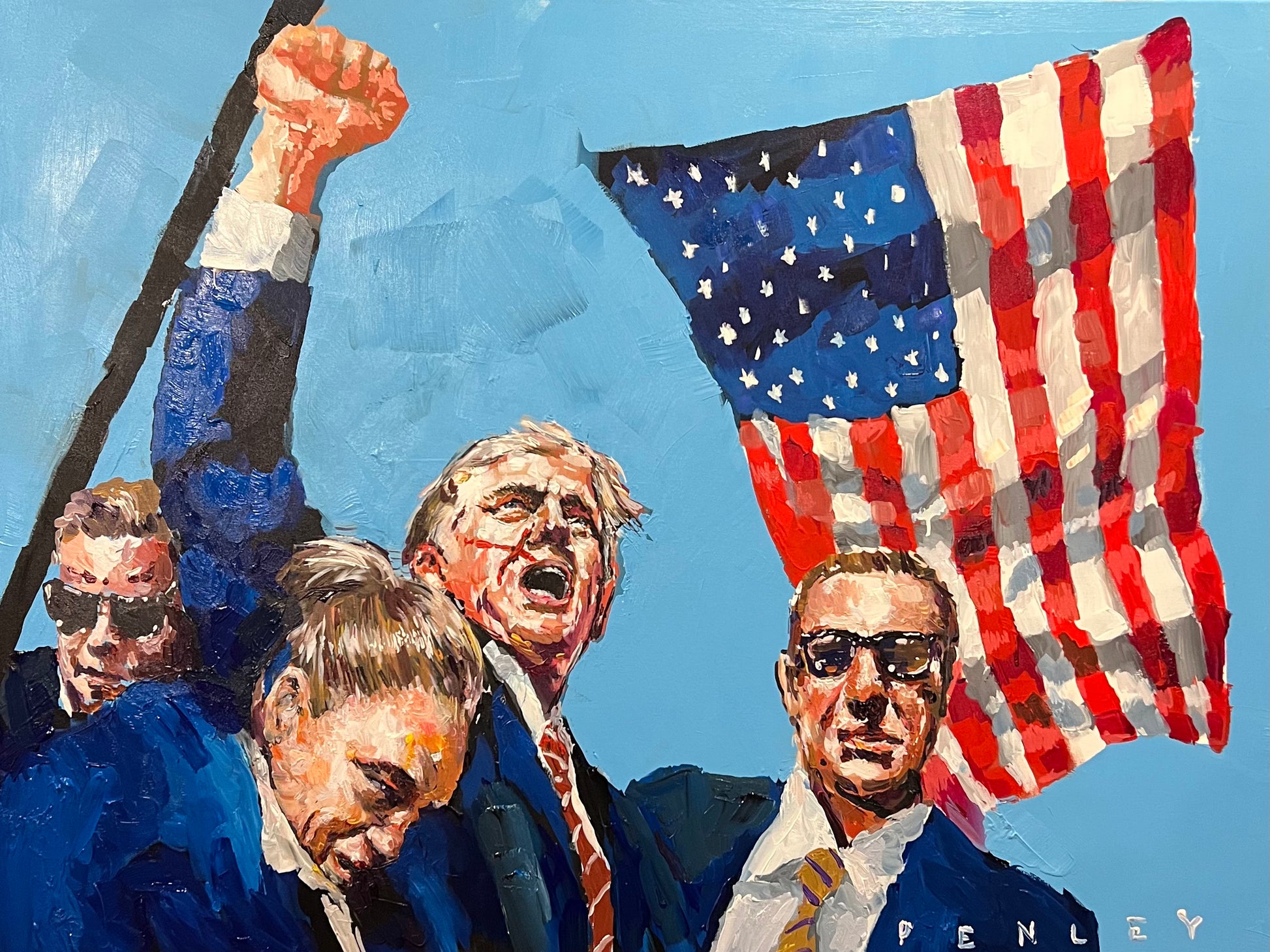 Trump Rally Paint Donald Trump Fight Art: President Trump Fight Painting for Sale ...