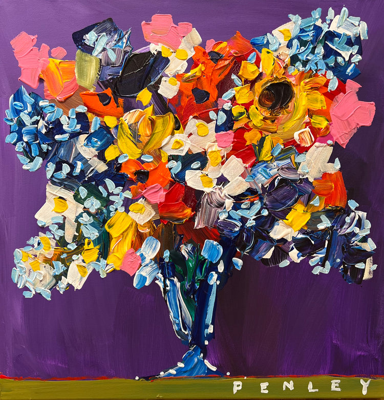 Flowers on purple