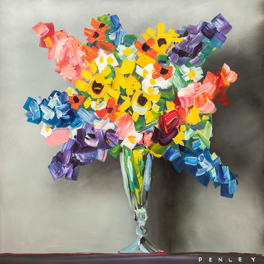 Flowers on grey