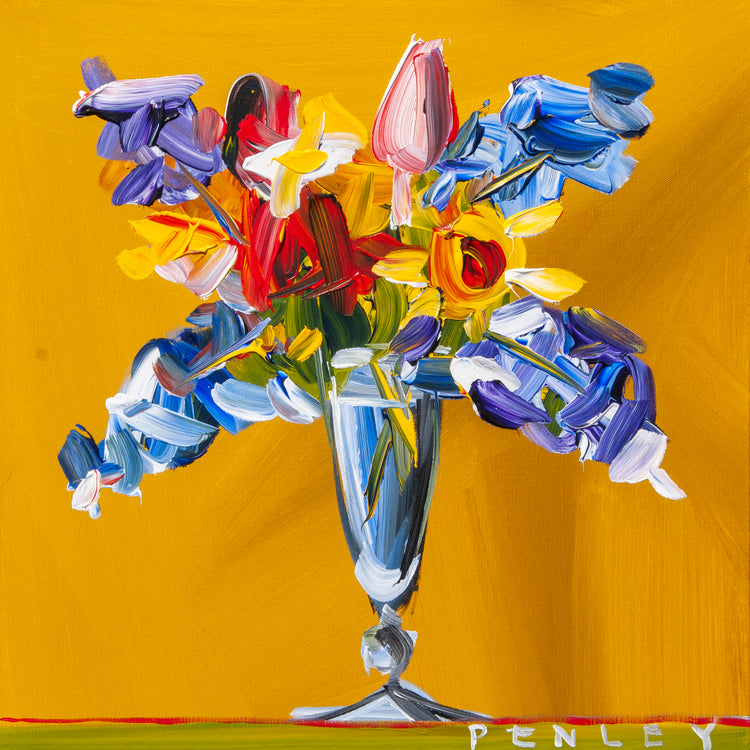 Flowers on orange