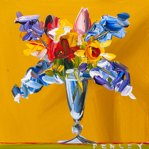 Flowers on orange