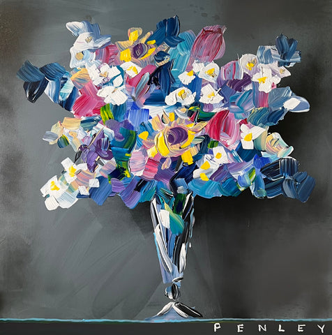 Flowers on grey