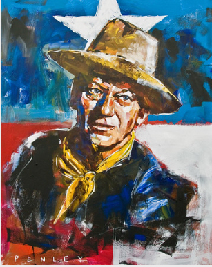 John Wayne with flag
