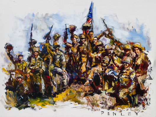 Soldiers on white