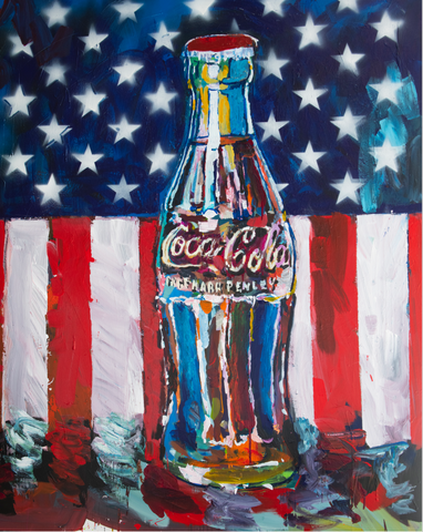 Coke Bottle with flag