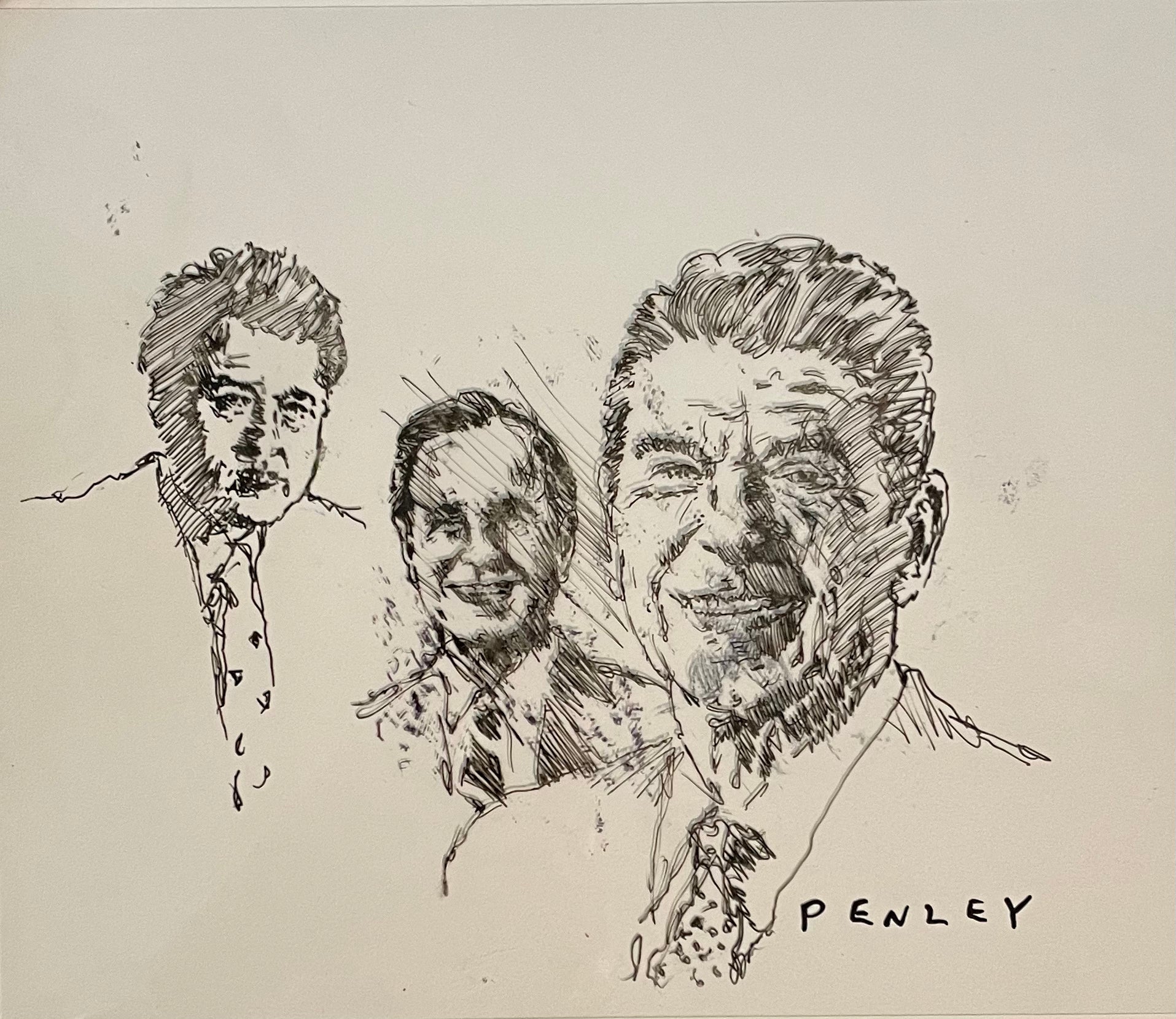 Reagan, Bush and Clinton- sketch on transparency