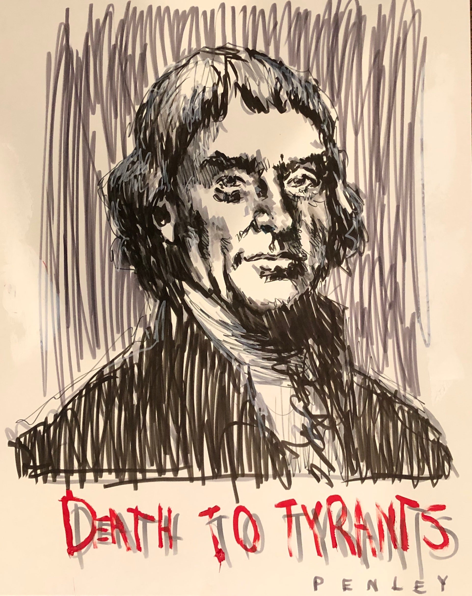 Thomas Jefferson- Death to Tyrants red 2